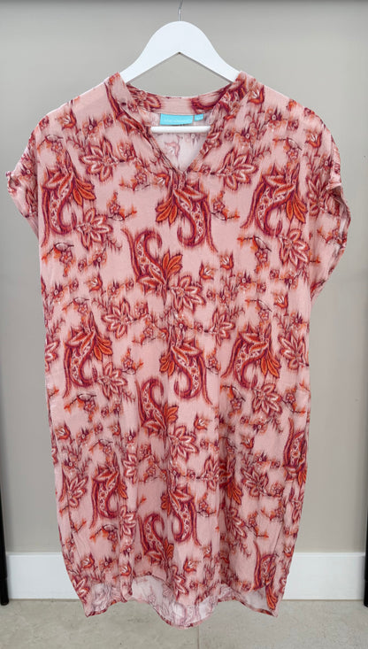 BLUE ILLUSION Pink/Orange Knee Length Dress