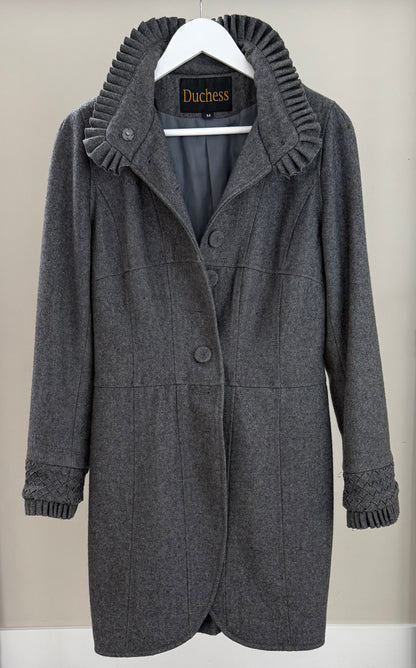 DUCHESS Grey Knee Length Wool Blend Coat
