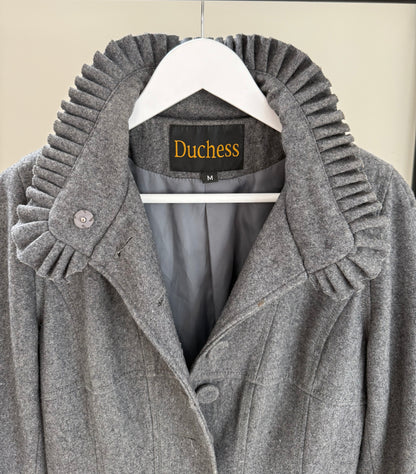 DUCHESS Grey Knee Length Wool Blend Coat
