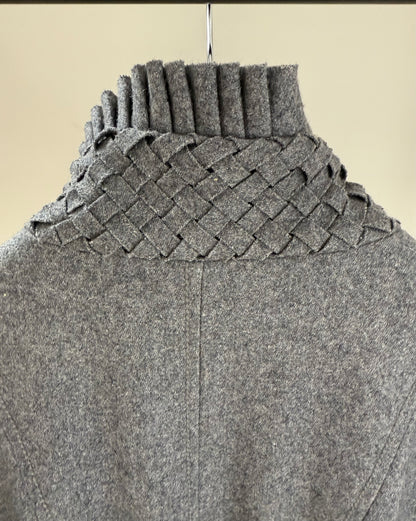 DUCHESS Grey Knee Length Wool Blend Coat