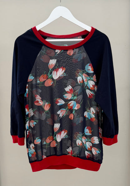 Floral Blue/Red Top