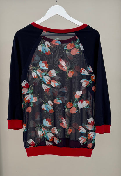 Floral Blue/Red Top
