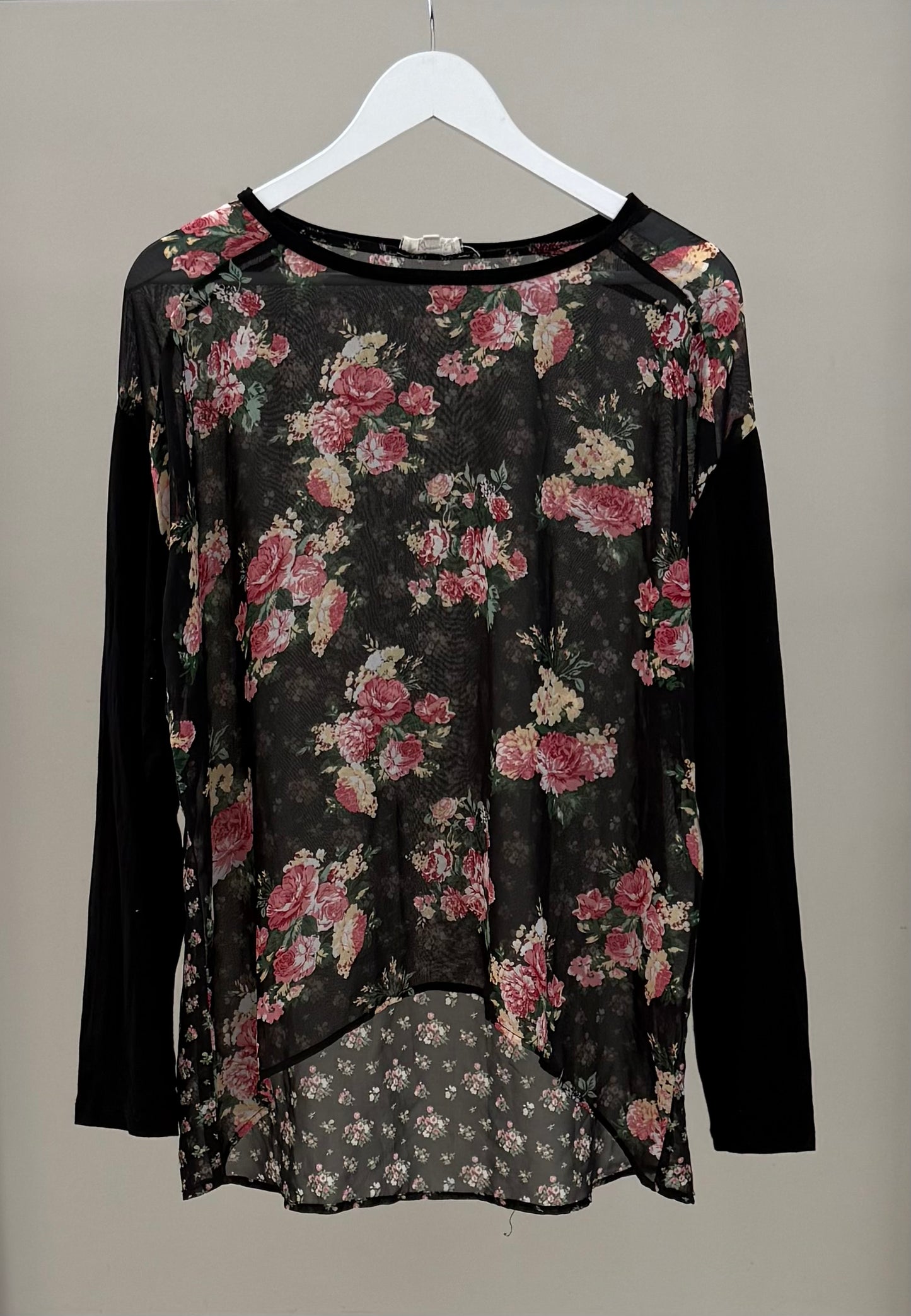 KETZ-KE Black Floral Shirt/Top