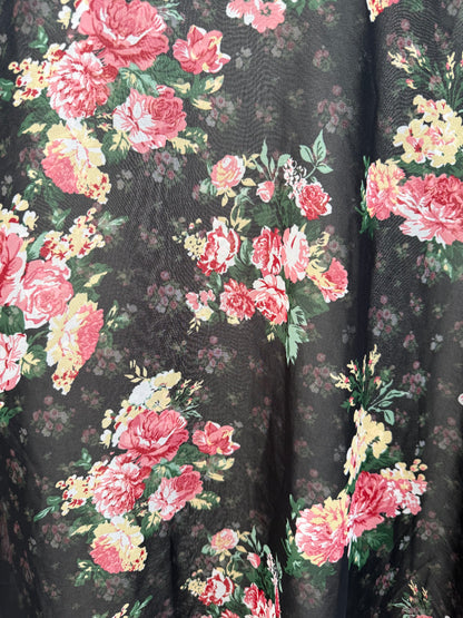 KETZ-KE Black Floral Shirt/Top