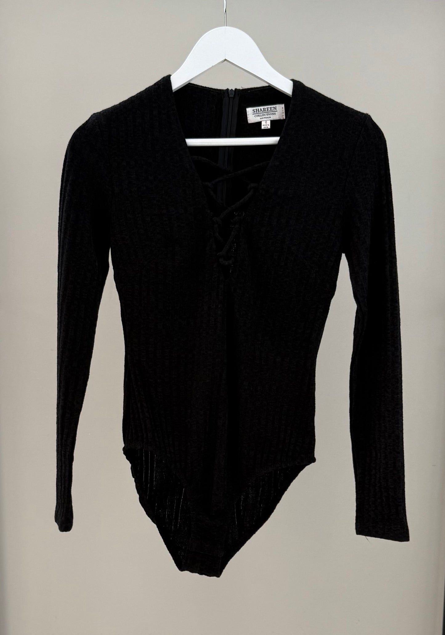 SHAREEN COLLECTIONS Black Bodysuit