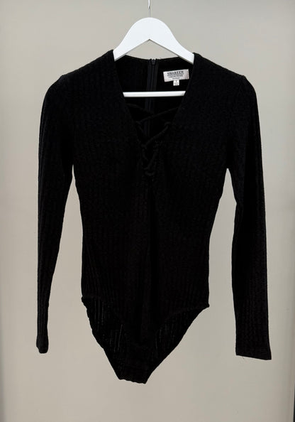 SHAREEN COLLECTIONS Black Bodysuit