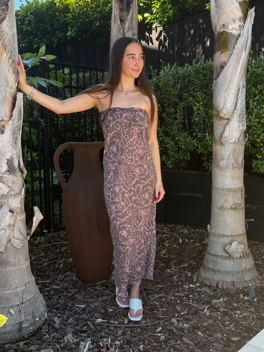 Brown/Pink Floral Dress