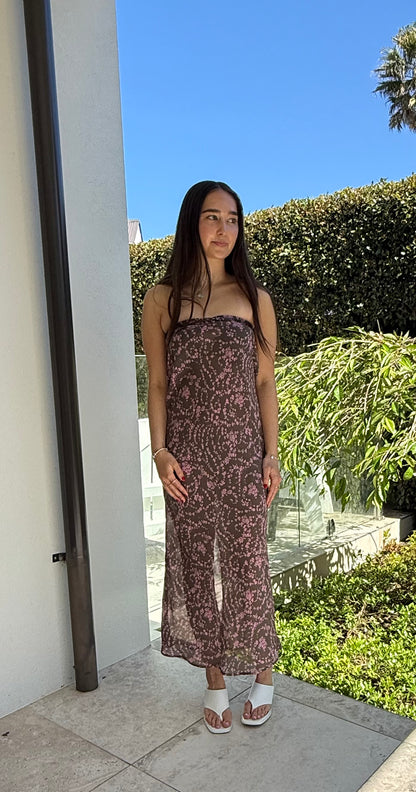 Brown/Pink Floral Dress