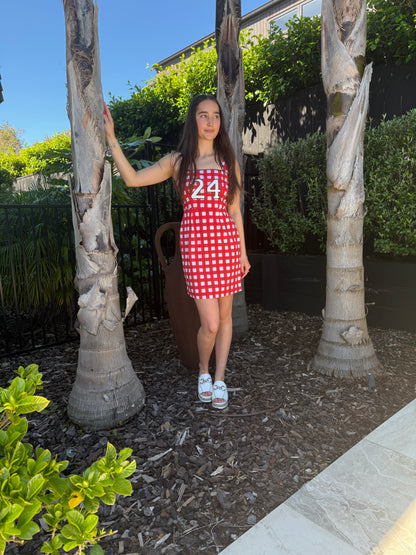 COOP by TRELISE COOPER Red/White Checkered Mini Dress