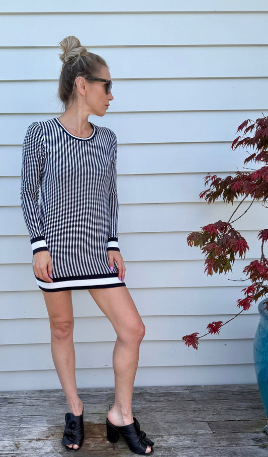 SEED Dark Blue/White Mini Dress