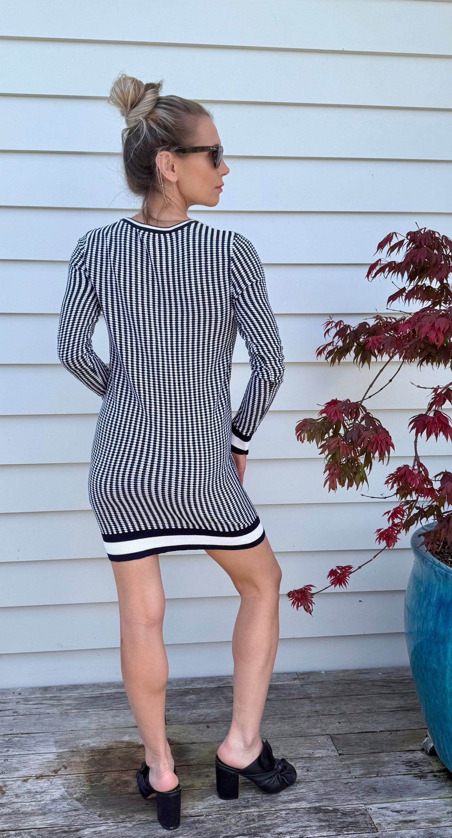 SEED Dark Blue/White Mini Dress