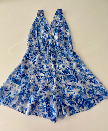 RUBY Blue Floral Playsuit