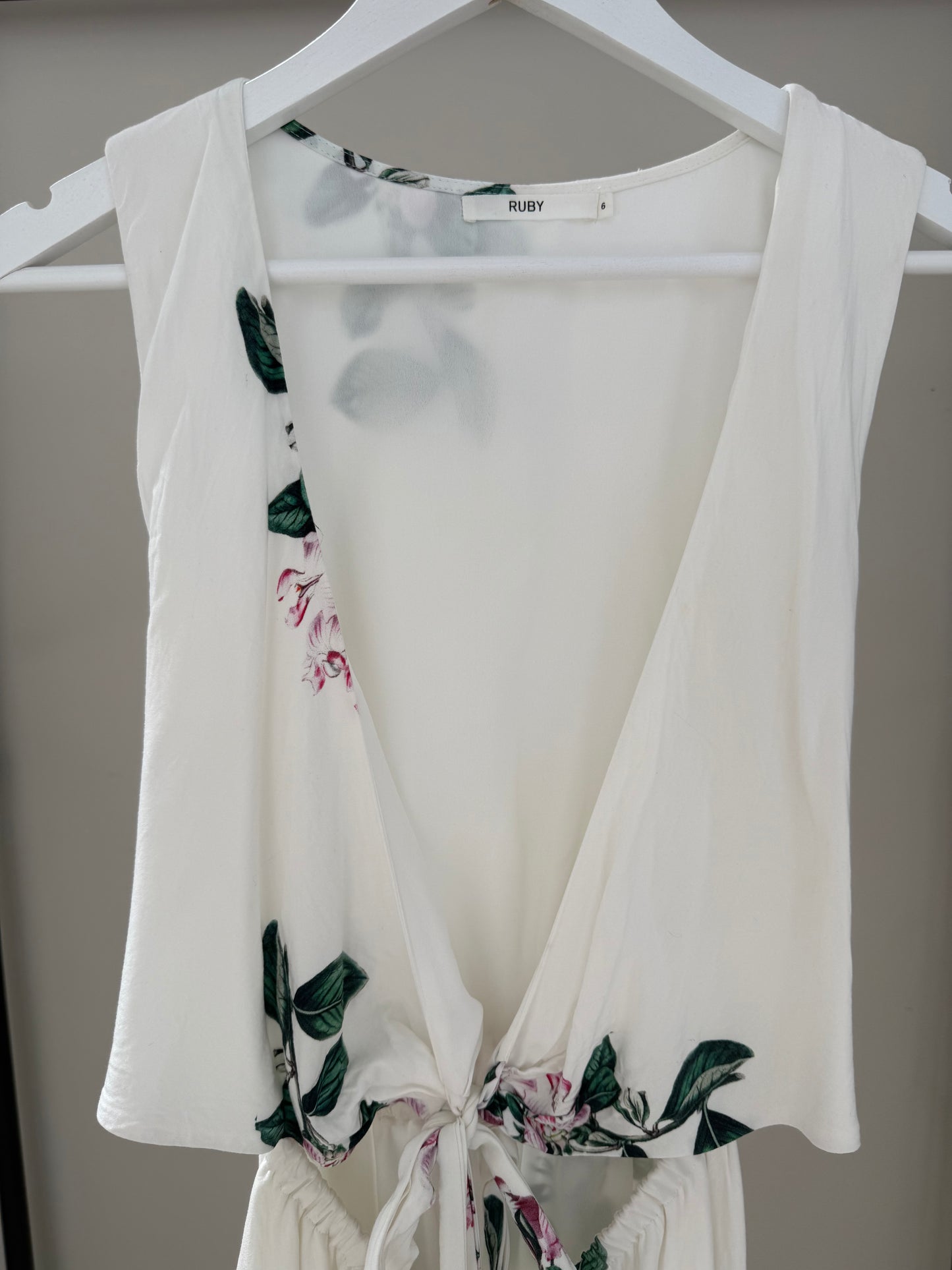 RUBY White Floral Mini Playsuit
