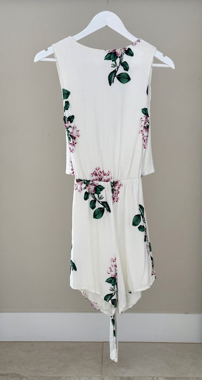 RUBY White Floral Mini Playsuit