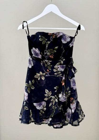 POLLY Blue Floral Mini Dress