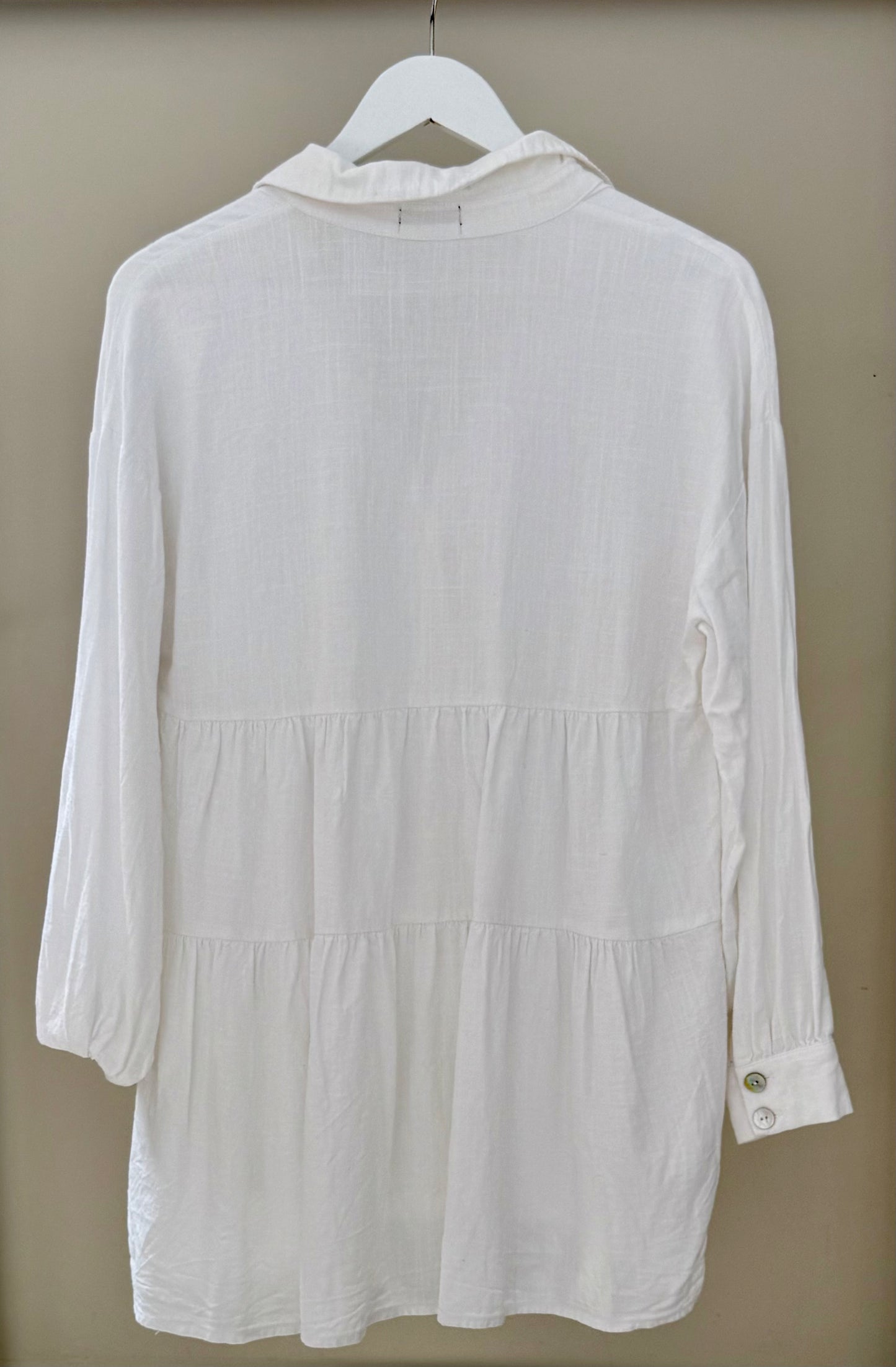 DOTTI White Linen-Blend Mini Dress