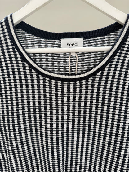 SEED Dark Blue/White Mini Dress