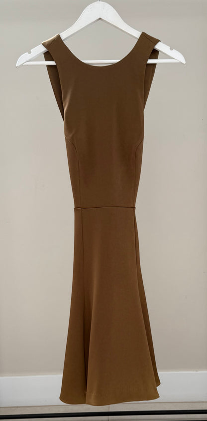 RUBY Gold Knee Length Dress