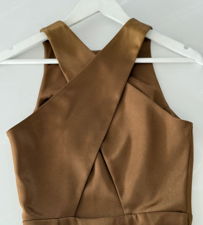 RUBY Gold Knee Length Dress