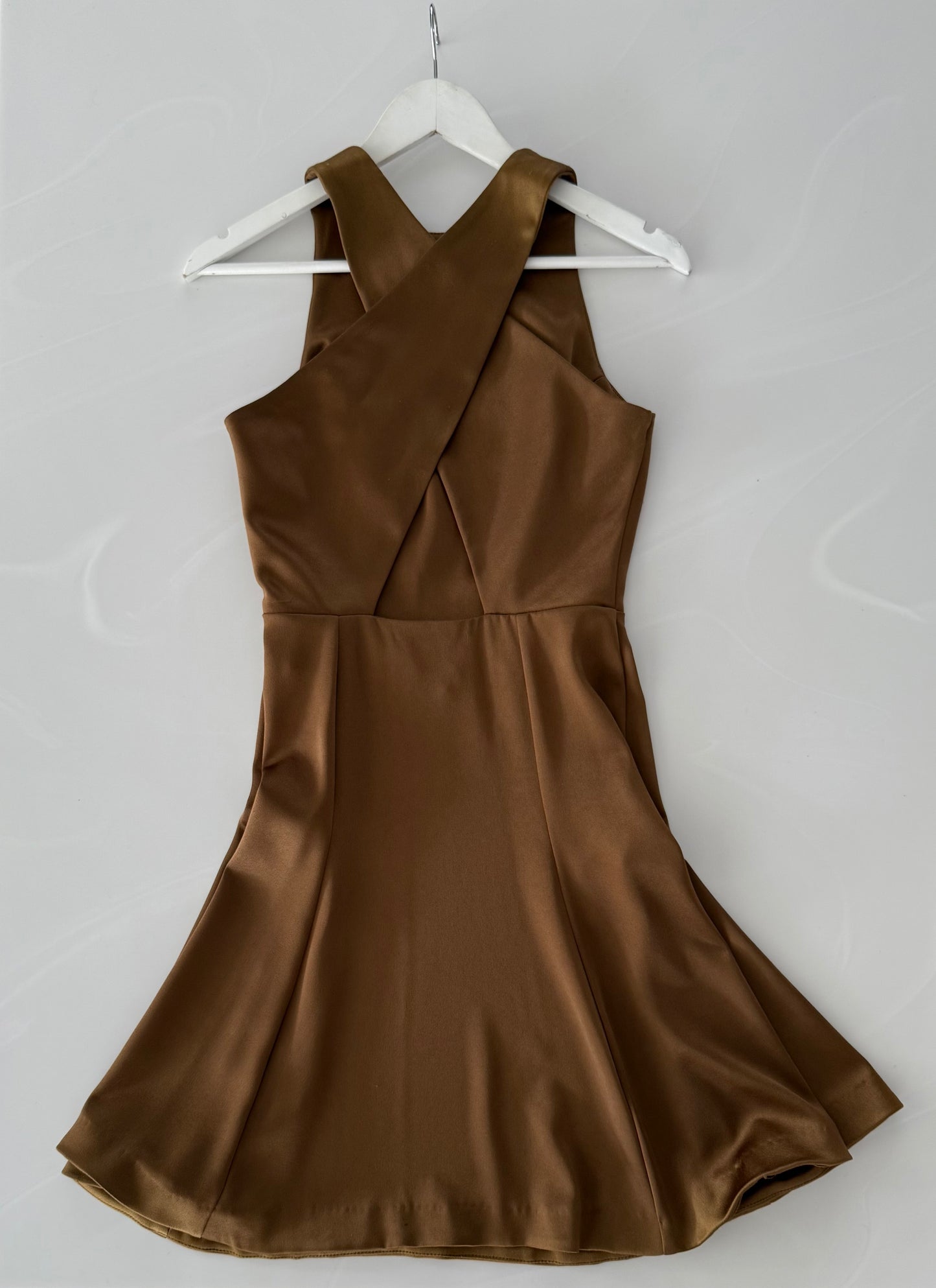 RUBY Gold Knee Length Dress
