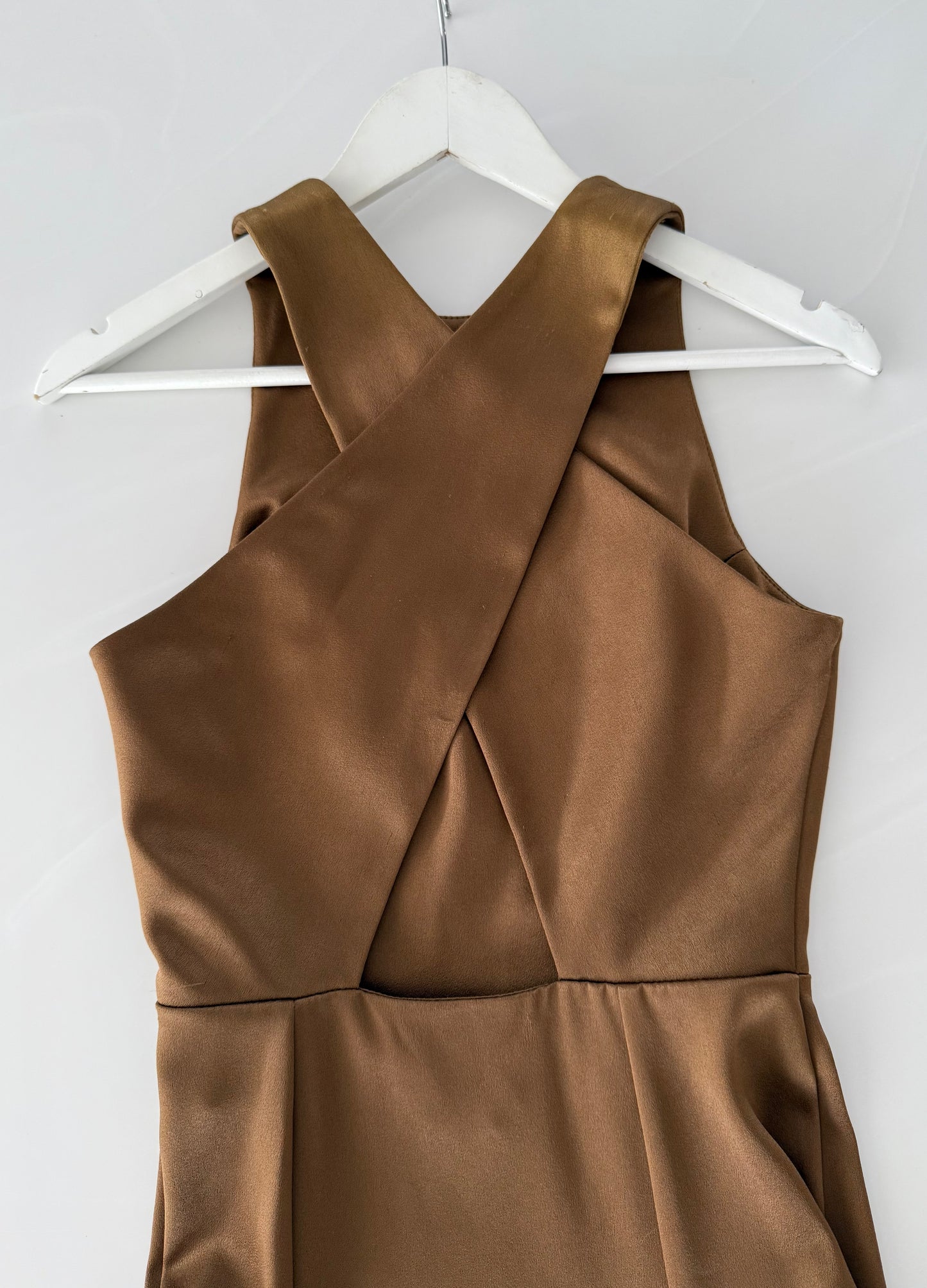 RUBY Gold Knee Length Dress