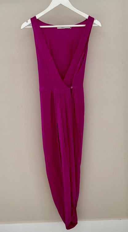 RUBY/LIAM Pink Silk Knee-Midi Dress