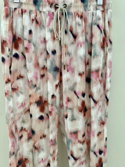 JULIETTE HOGAN Floral Silk Pants/Trousers