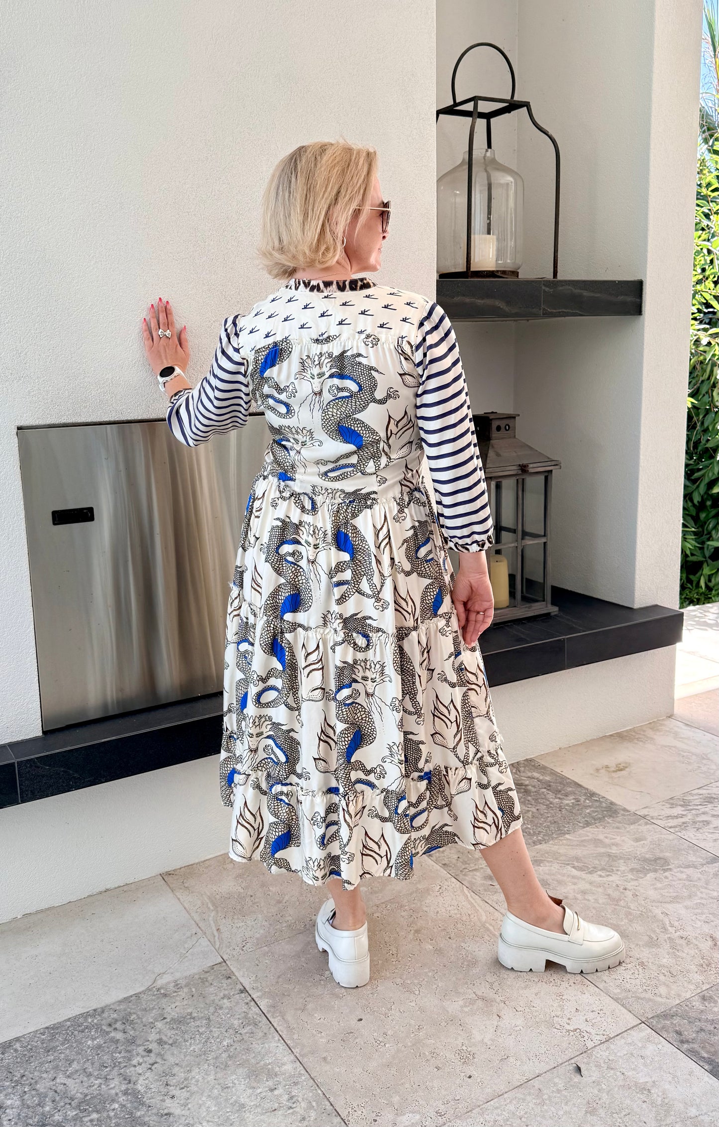LA PRESTIC OUISTON/Paris Designer - 100% Silk Dress