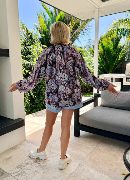 KETZ-KE Purple Floral Top