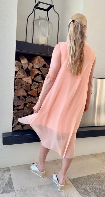 COS Pink/Coral Midi Dress
