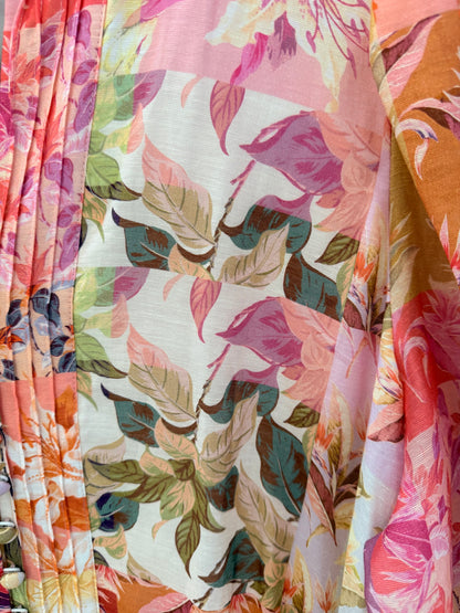 PORTMANS Knee Length Floral Linen Blend Dress - (New With Tags 179.99)