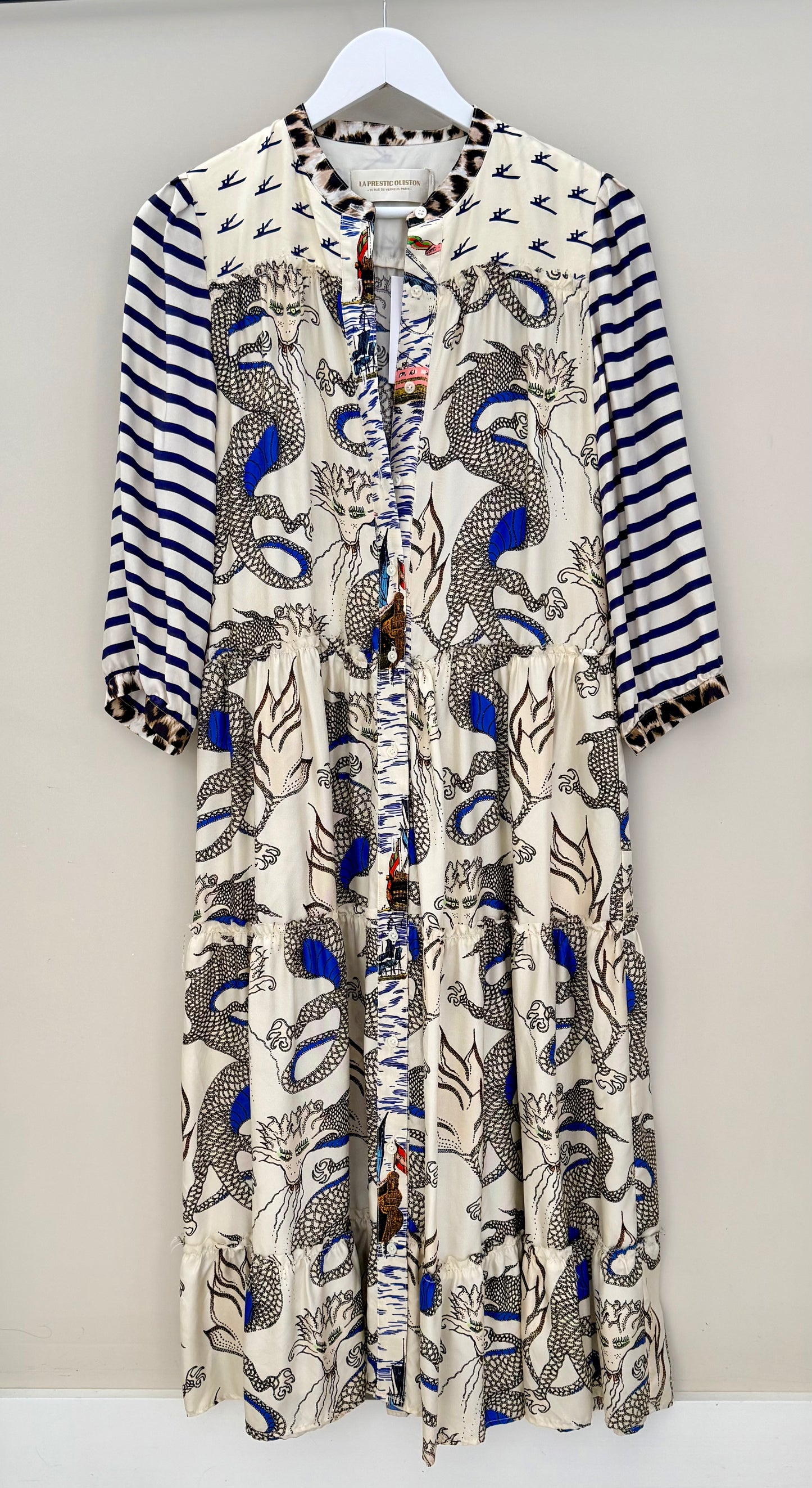 LA PRESTIC OUISTON/Paris Designer - 100% Silk Dress