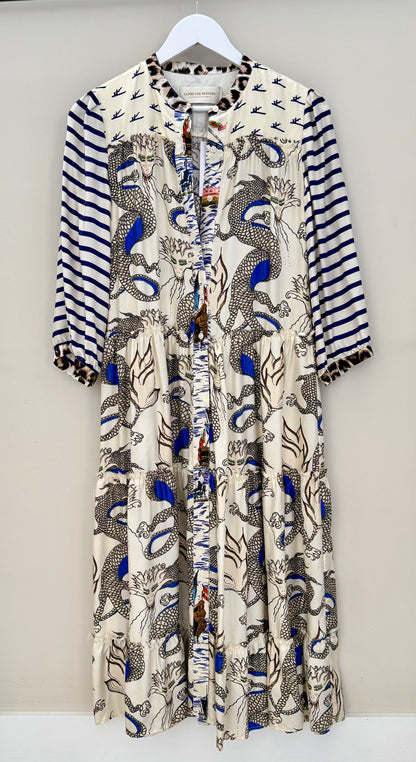 LA PRESTIC OUISTON/Paris Designer - 100% Silk Dress