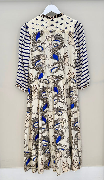 LA PRESTIC OUISTON/Paris Designer - 100% Silk Dress