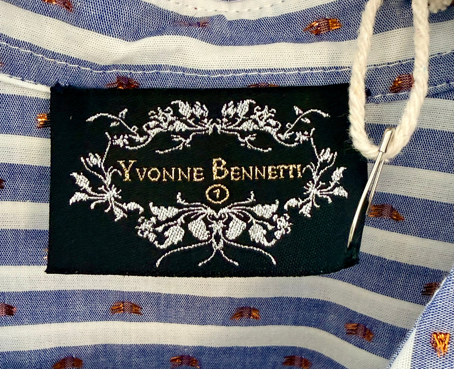 YVONNE BENNETTI Blue/White Stripe Shirt