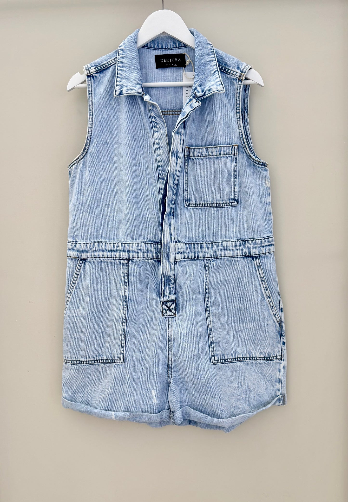 DECJUBA Blue Sleeveless Romper