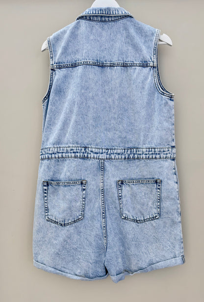 DECJUBA Blue Sleeveless Romper