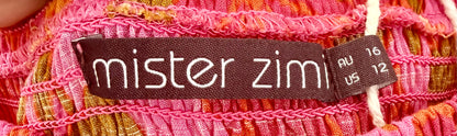 MISTER ZIMI Pink/Orange Floral Linen Blend Dress