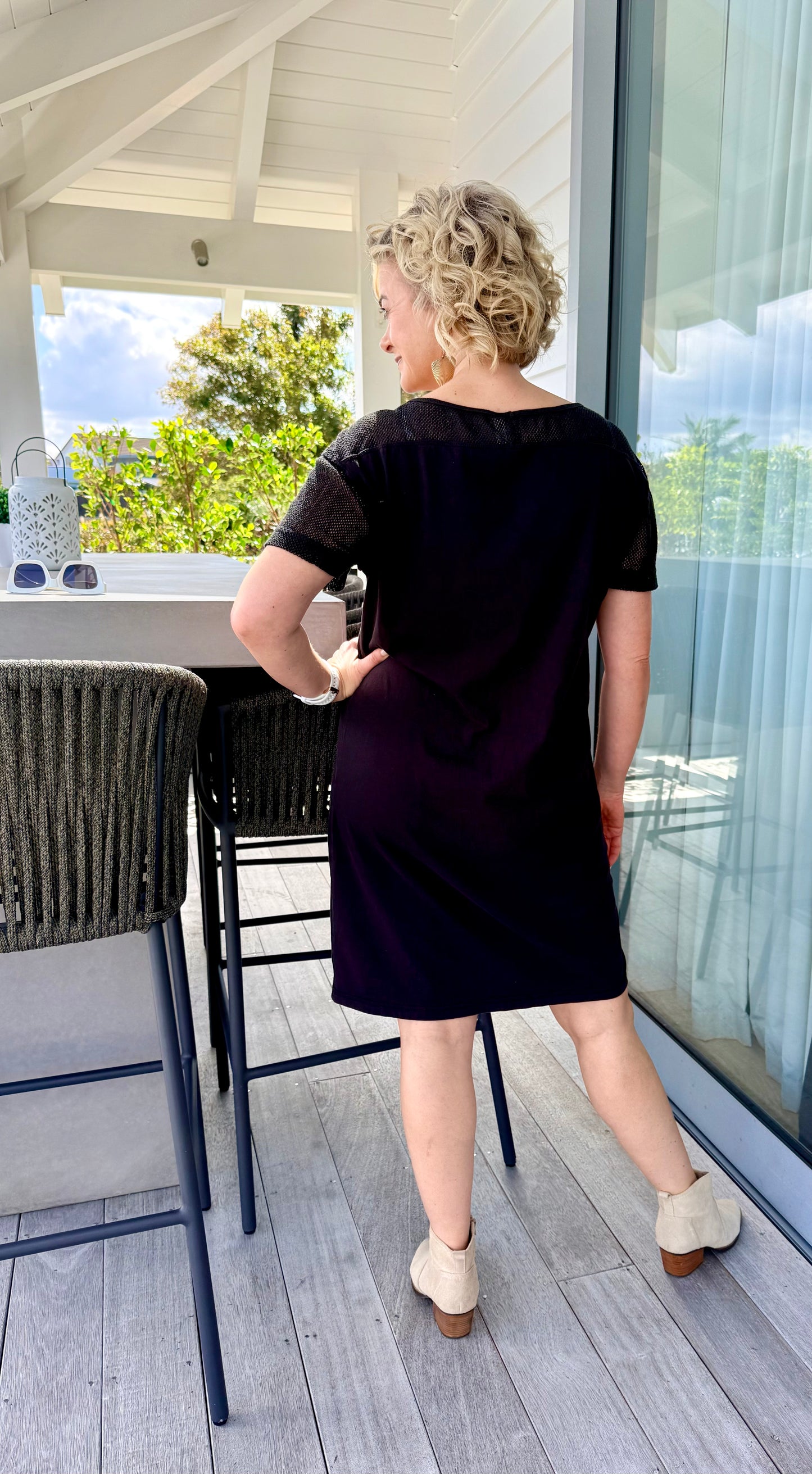KATE SYLVESTER Black Knee Length Dress