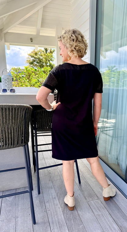 KATE SYLVESTER Black Knee Length Dress