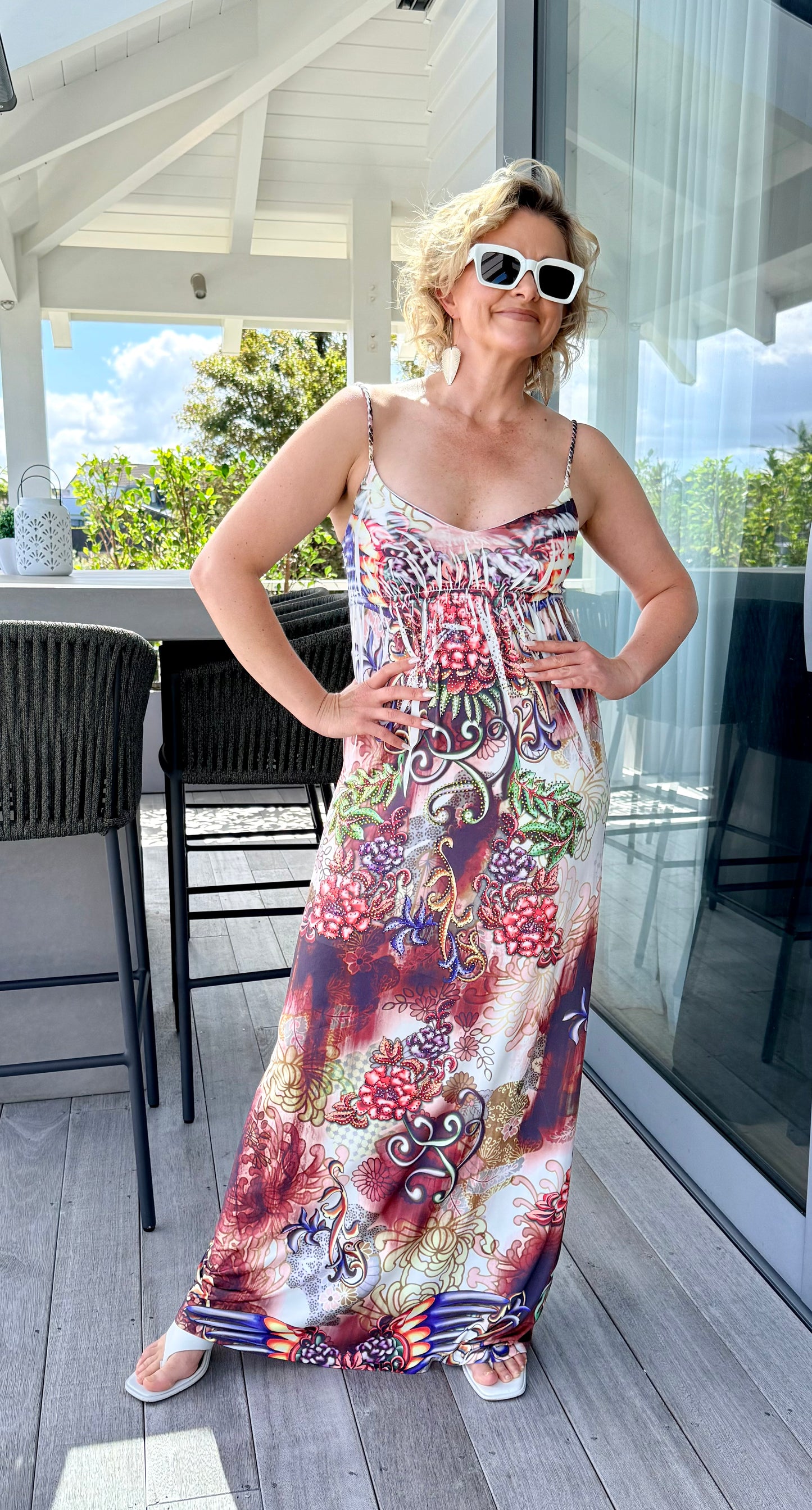 S-TWELVE Bejewelled Maxi Dress