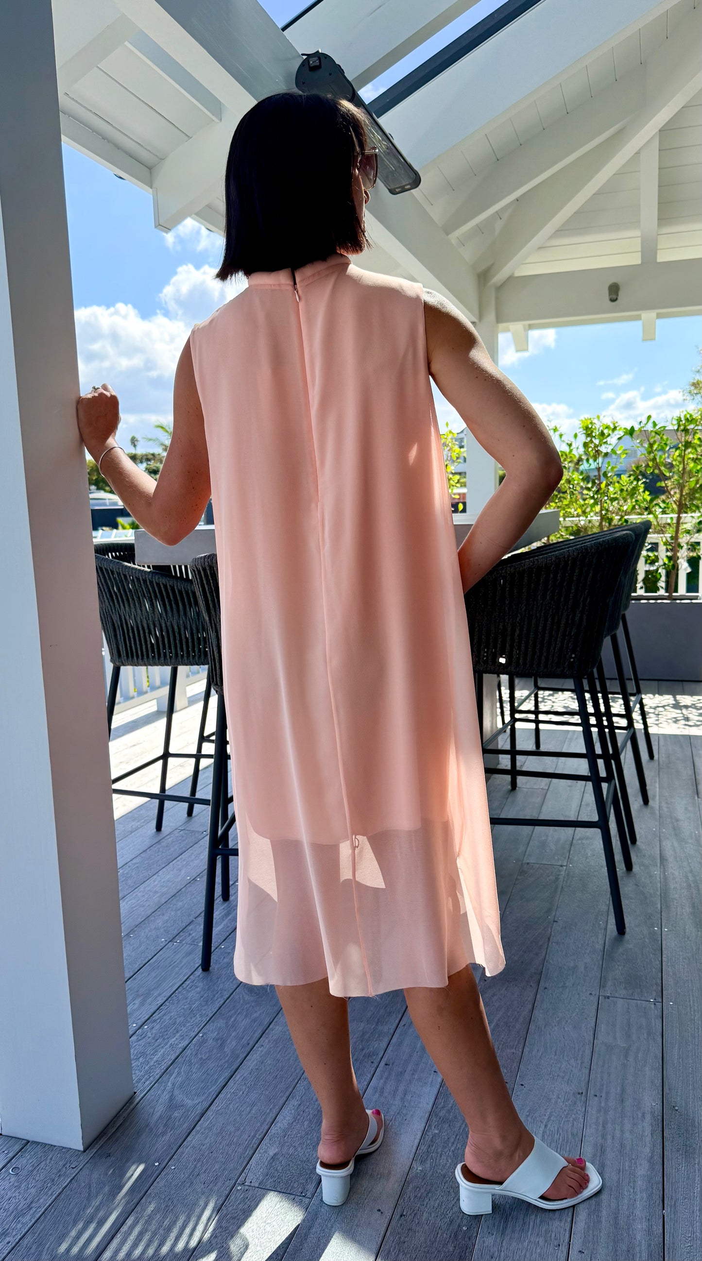 COS Pink/Coral Midi Dress