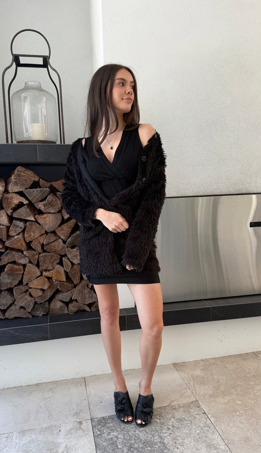 KETZ-KE Black Fluffy Jacket