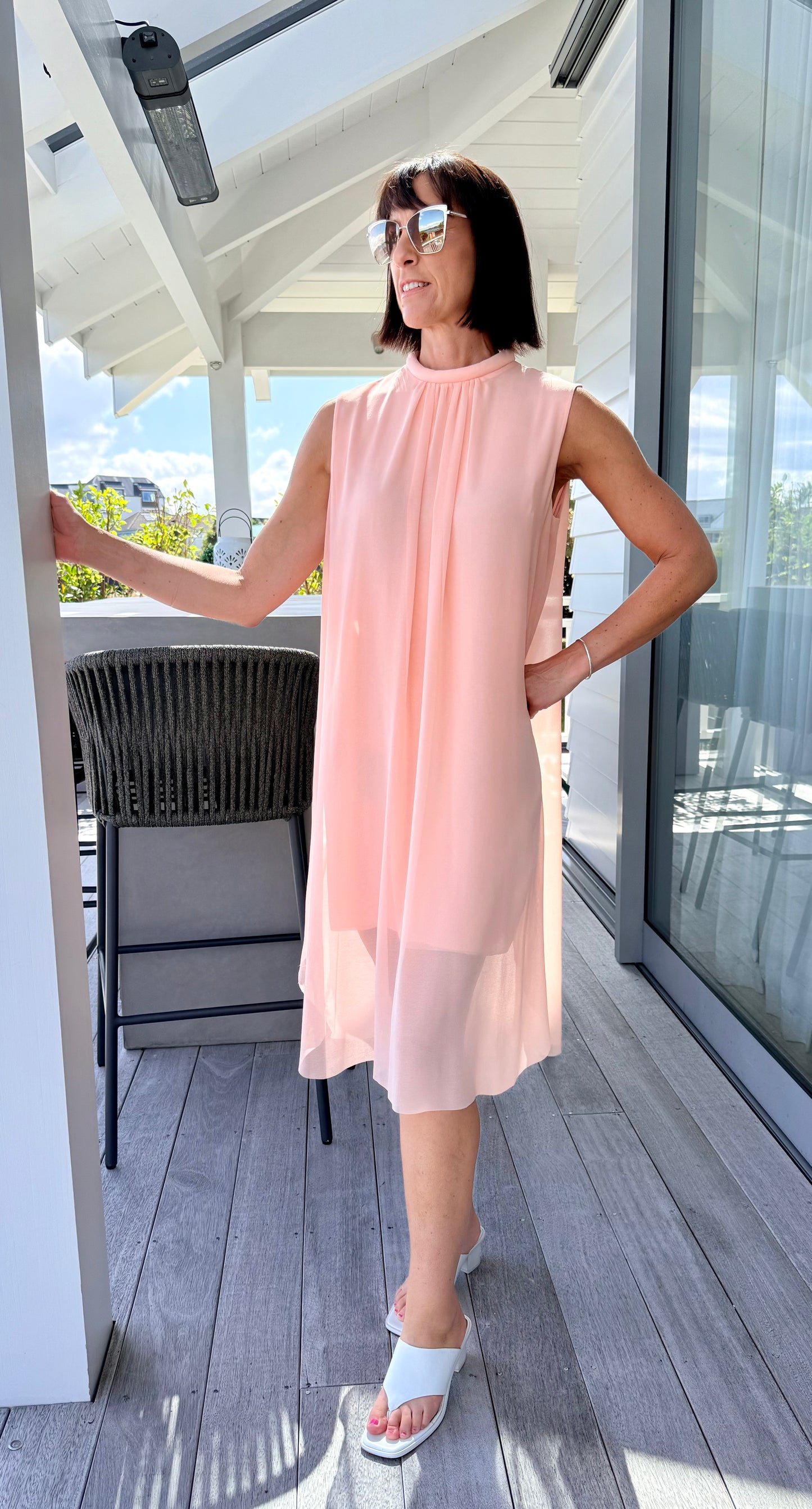 COS Pink/Coral Midi Dress