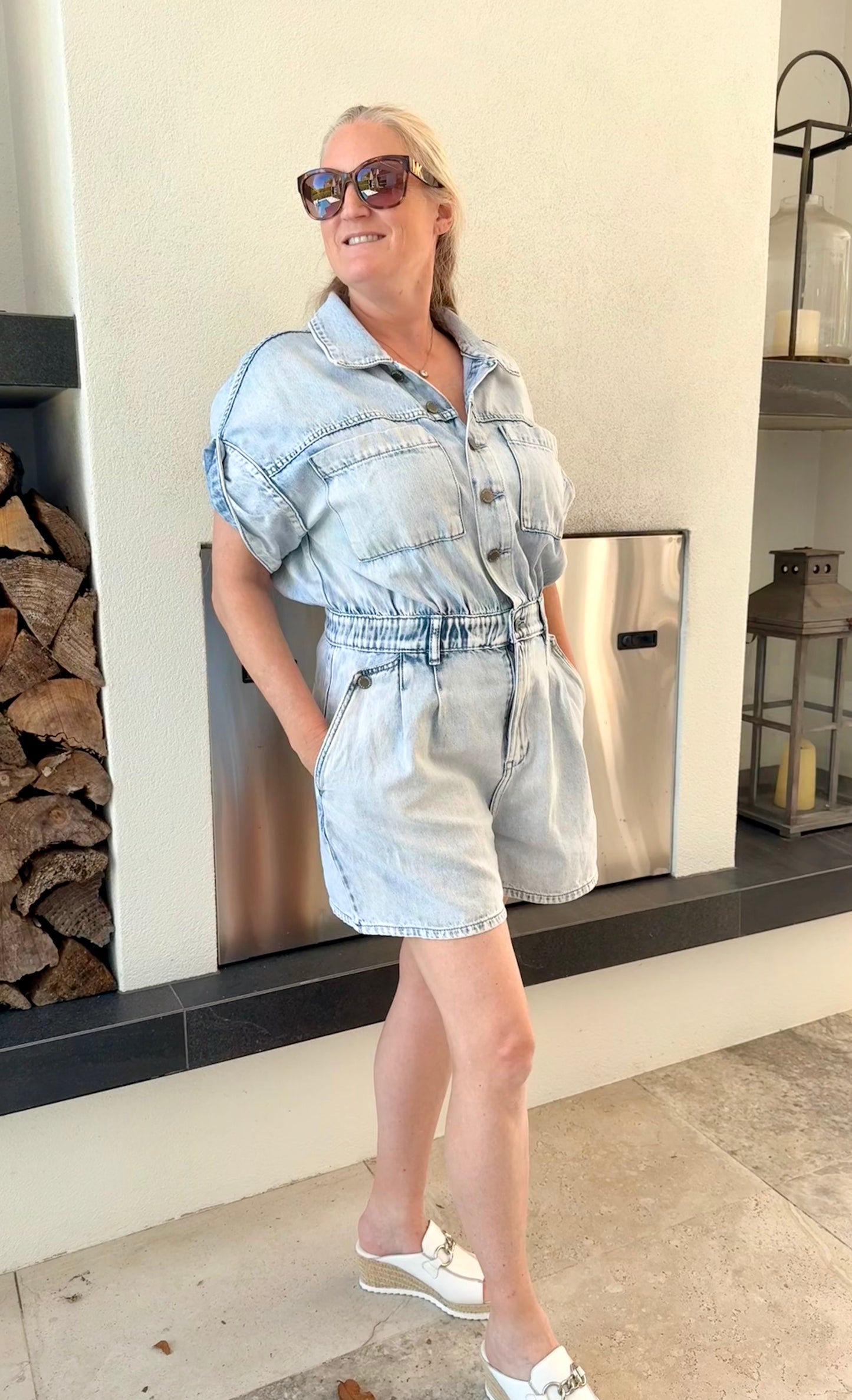 DECJUBA Blue Denim Romper/Jumpsuit
