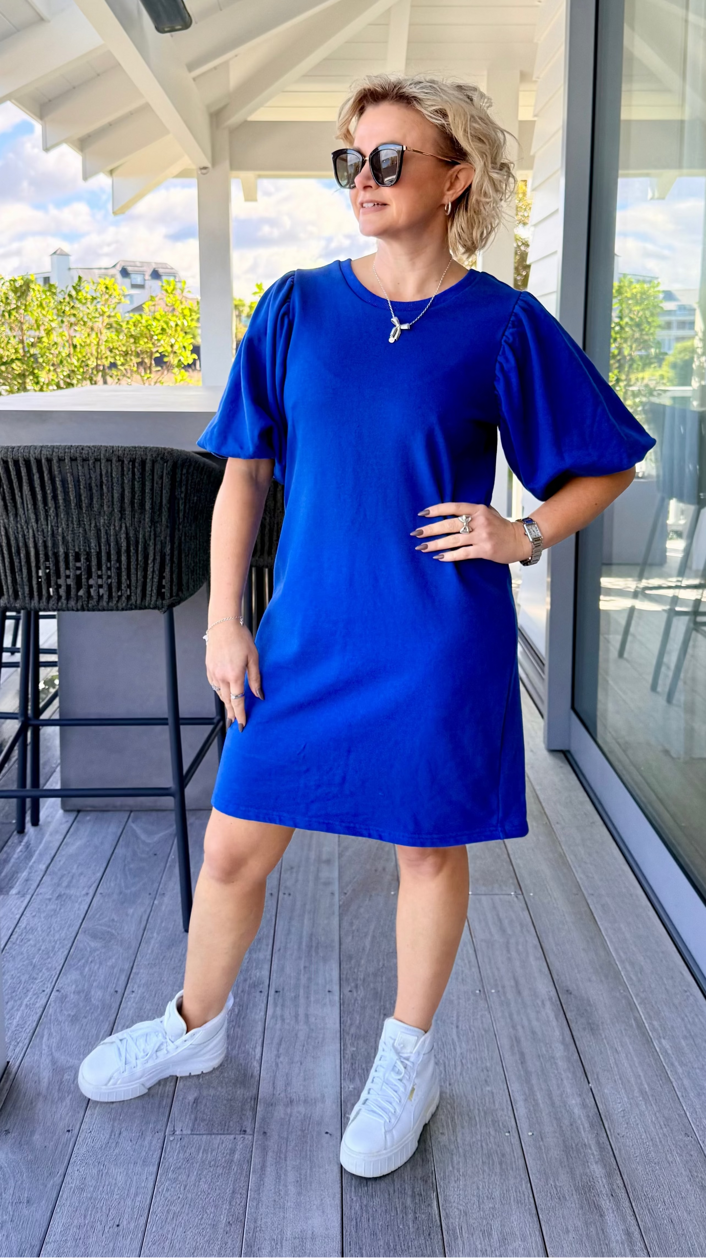STELLA + GEMMA Blue Knee Length Dress