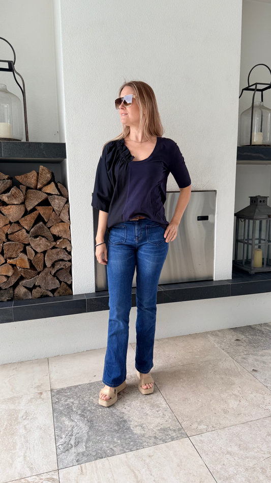 STELLA McCARTNEY Blue/Black Top, Size 38 (Fits M) - Made in Portugal