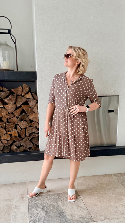 SYLVESTER Brown Polka Dot Dress, Size M
