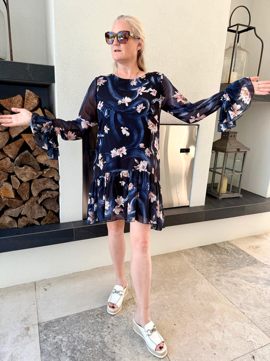 TRELISE COOPER (COOP) Blue Floral Knee Dress