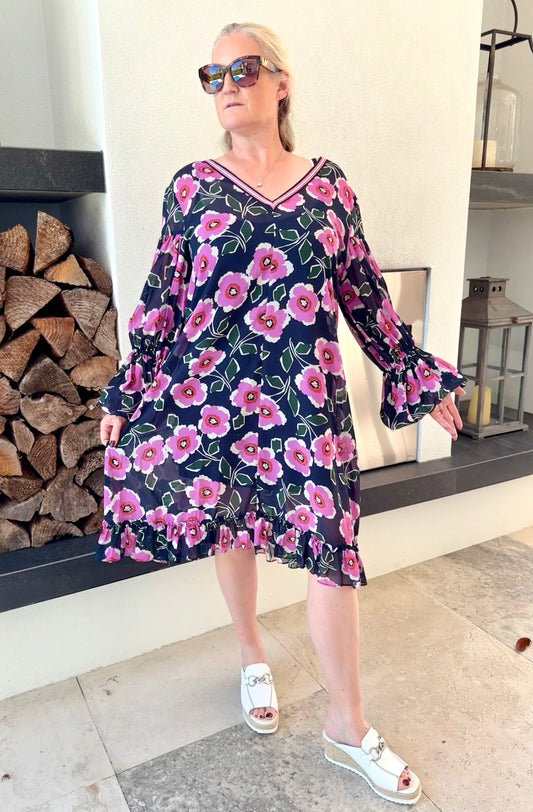 TRELISE COOPER Floral Blue/Pink Dress